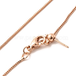 1mm Rack Plating Brass Box Chain Adjustable Slider Necklaces for Women Men&nbsp;MAK-L044-02RG