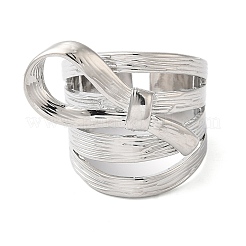 Brass Bowknot Wide Open Cuff Rings for Women&nbsp;RJEW-B062-04P