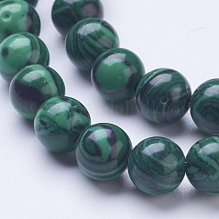 Synthetic Malachite Beads Strands&nbsp;G-D855-02-8mm