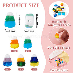 10Pcs 5 Colors Handmade Lampwork Beads&nbsp;LAMP-TA0002-41