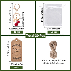 10Pcs Zinc Alloy Resin Cherry Keychains&nbsp;AJEW-BM0001-08