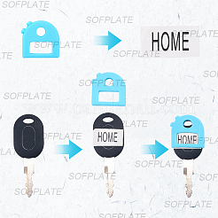 1Set Silicone Key Cover Cap Keychains&nbsp;AJEW-SP0004-21