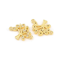 Brass Pave Clear Cubic Zirconia Connector Charms&nbsp;CU-CBA5CB0-09G