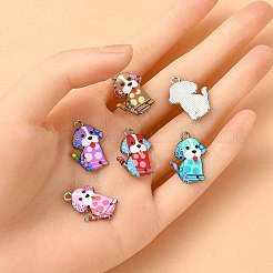 12Pcs 6 Colors Alloy Enamel Pandants&nbsp;ENAM-YW0003-80