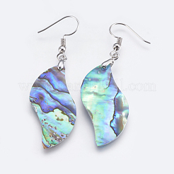 Abalone Shell/Paua Shell Dangle Earrings&nbsp;EJEW-F147-E