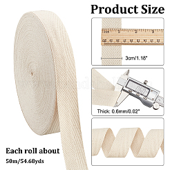 Flat Polycotton Twill Tape Ribbon&nbsp;OCOR-WH0066-92I-01