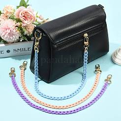 3Pcs 3 Colors Opaque Acrylic Curb Chains Bag Decorative Chains&nbsp;HJEW-FS00091-03