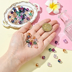 60Pcs 6 Colors Two Tone Transparent Spray Painted Acrylic Beads&nbsp;ACRP-YW0001-14