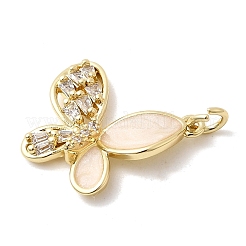Brass Micro Pave Cubic Zirconia Pendants&nbsp;KK-H529-49G