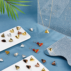 40Pcs 4 Colors Tibetan Style Alloy Triangle Apetalous Bead Cones&nbsp;FIND-DC0003-95