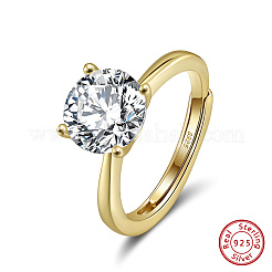 925 Sterling Silver Micro Pave Clear Cubic Zirconia Finger Rings&nbsp;RJEW-G358-03G