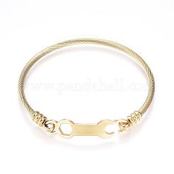 316 Surgical Stainless Steel Torque Bangles&nbsp;BJEW-D437-A38