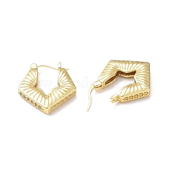 Rack Plating Brass Rhombus Hoop Earrings for Women&nbsp;EJEW-F306-05G