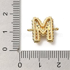 Brass Micro Pave Cubic Zirconia Letter Links&nbsp;X-KK-I717-04M