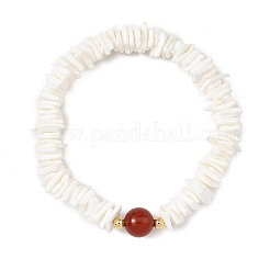 Natural Sea Shell Square Heishi Beads Dangle Earrings and Bracelets&nbsp;SJEW-JS01388