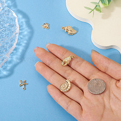 5Pcs 5 Styles Brass Micro Pave Cubic Zirconia Charms&nbsp;KK-TA0003-29