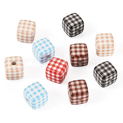10Pcs Printed Opaque Acrylic Beads&nbsp;MACR-TA0002-43