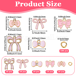 80Pcs 5 Styles Bowknot Alloy Enamel Pendants&nbsp;DIY-SC0033-09
