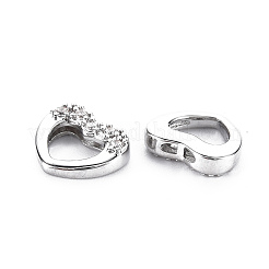 Brass Micro Pave Clear Cubic Zirconia Clasps&nbsp;KK-S356-503-NF