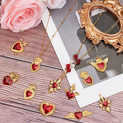 18Pcs 9 Styles Alloy Enamel Pendants&nbsp;ENAM-SC0005-06