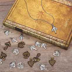 54Pcs 9 Styles Tibetan Style Alloy Pendants&nbsp;FIND-SZ0003-69
