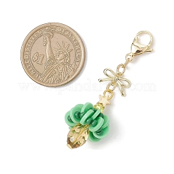 Christmas Tree Polymer Clay & Glass Pendants Decorations&nbsp;HJEW-MZ00326