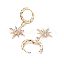 Star Brass Micro Pave Cubic Zirconia Charm Necklaces & Hoop Earring Sets&nbsp;SJEW-JS01318