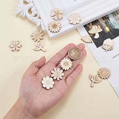 100Pcs Unfinished Wood Piece Decorations&nbsp;WOOD-CJ0001-54