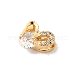 Brass Pave Clear Cubic Zirconia Beads&nbsp;KK-P340-59G