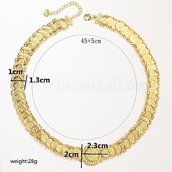 Brass Flat Round Link Chain Necklace&nbsp;CU2366