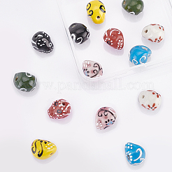 14Pcs 7 Colors Handmade Porcelain Beads&nbsp;LAMP-PH0001-04
