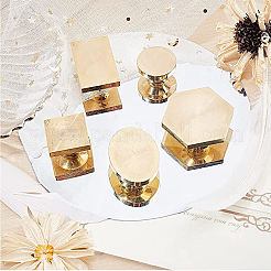 Hexagon Golden Tone Brass Wax Seal Stamp with Wood Handle&nbsp;AJEW-WH0375-0003