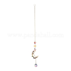 Teardrop & Moon & Sun Glass Hanging Suncatchers&nbsp;LS-HJEW-I011-05G