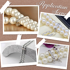 Anti-Tarnish 2Pcs Rhodium Plated 925 Sterling Silver Rhinestone Peanut Twister Clasps&nbsp;STER-BBC0006-43