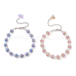2Pcs 2 Colors Lampwork Beaded Bracelets for Women&nbsp;BJEW-JB12135