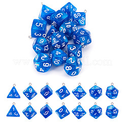 2 Sets Resin Polyhedral Dice Pendants Set&nbsp;RESI-TA0003-18C