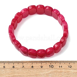Dyed Natural White Jade Beaded Stretch Bracelets for Unisex&nbsp;G-K303-01K-01