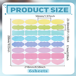 6 Sheets Rainbow Color PVC Blank Self-Adhesive Stickers&nbsp;DIY-LP0004-07