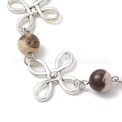 Alloy Natural Mixed Gemstone Link Bracelets for Women&nbsp;BJEW-JB11684