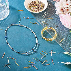 300Pcs 4 Colors Brass Curved Tube Beads&nbsp;KK-TA0002-17
