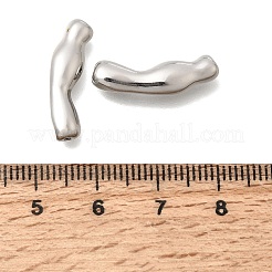 Brass Wavy Curved Tube Beads&nbsp;KK-N289-11P