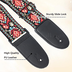 Polyester & PU Leather Adjustable Guitar Shoulder Strap&nbsp;AJEW-CL0004-75B