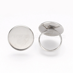 Tarnish Resistant Adjustable 304 Stainless Steel Finger Rings Components&nbsp;STAS-L193-P-20mm