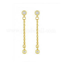 Brass Pave Cubic Zirconia Stud Dangle Earrings for Women&nbsp;WGCC952-01