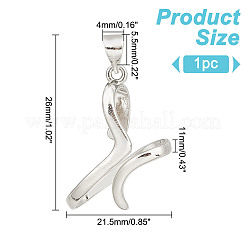 1Pc Rhodium Plated Rhodium Plated 925 Sterling Silver Pendant Bails&nbsp;FIND-GO0001-80