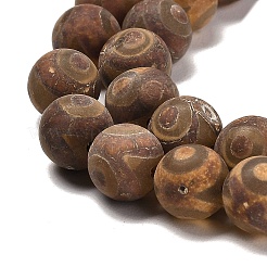 Natural Tibetan 3-Eye dZi Agate Beads Strands&nbsp;G-B079-C01-02