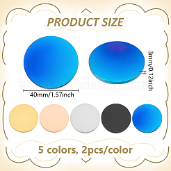 10Pcs 5 Colors 304 Stainless Steel Stamping Blank Tag Cabochons&nbsp;STAS-PH0006-89
