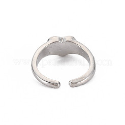 Enamel Heart Open Cuff Ring&nbsp;RJEW-S038-215