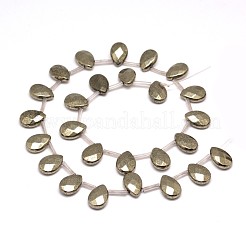 Teardrop Natural Pyrite Beads Strands&nbsp;G-I125-67A