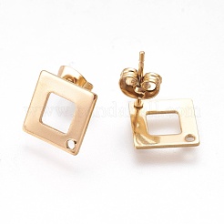Ion Plating(IP) 304 Stainless Steel Stud Earring Findings&nbsp;STAS-O119-13G